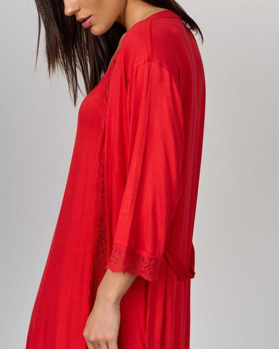 Nicoletta Комплеки халат + сорочка віскоза - НІЖНЕ МЕРЕЖИВО Л / ХЛ