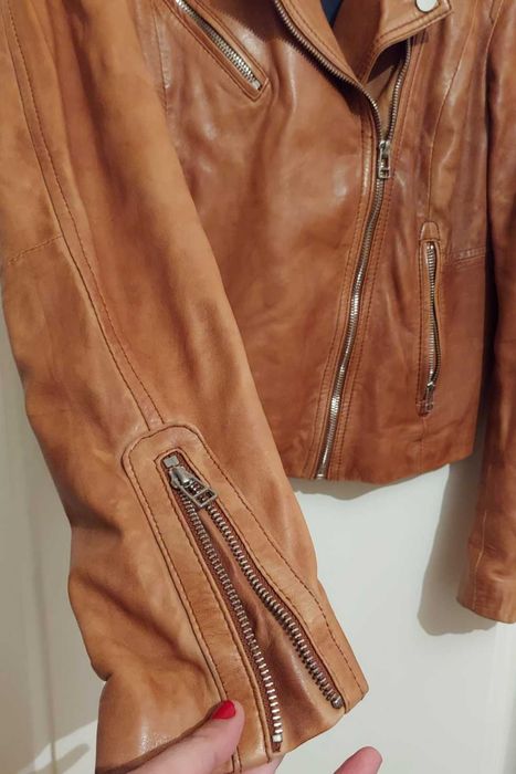 Blusão biker pele verdadeira