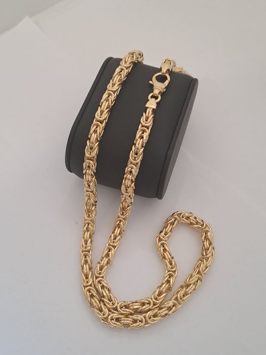 Złoty łańcuszek splot KRÓLEWSKI Dmuchany 585 Nowy