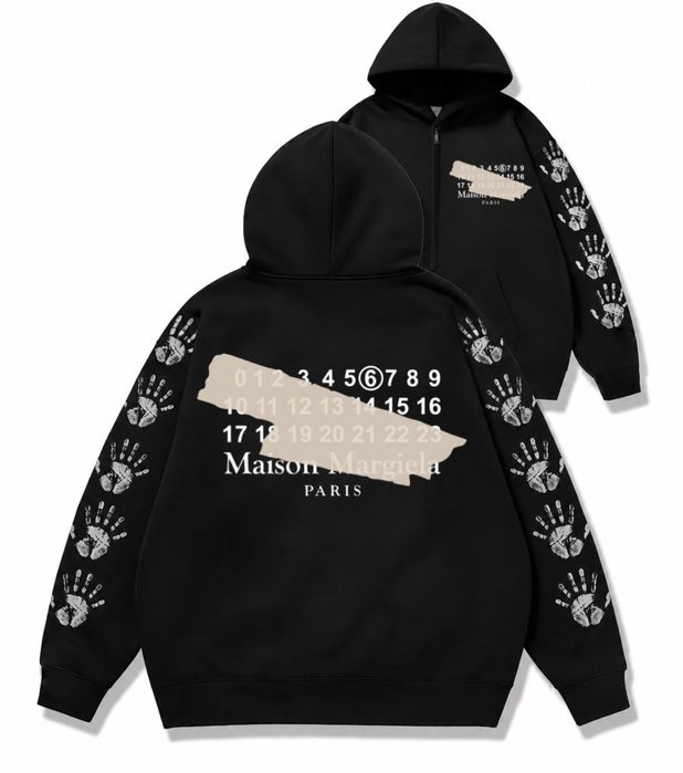 Зип худи Maison Margiela Paris Logo унисекс черное Мейсон Мардежа кофта лонгслив толстовка Новинка свитшот