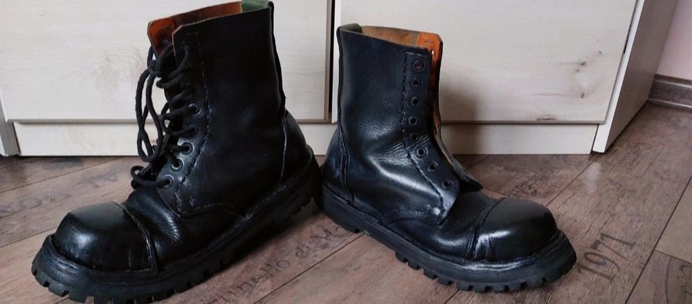 Glany skóra cockney r. 40 granatowe