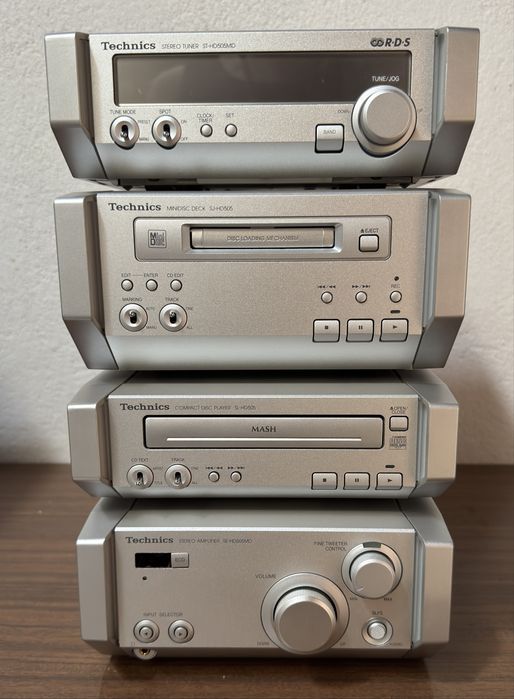 Technics HD505 Completo (MiniDisc + CD + Amplificador + Colunas + Comando)