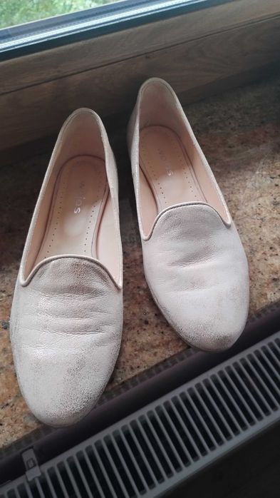 Wojas  balerinki, lordsy  damskie złote 40