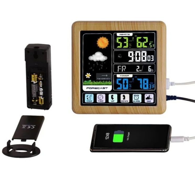 Estação meteorológica TS-3310 higrómetro despertador ecrã touch NOVO