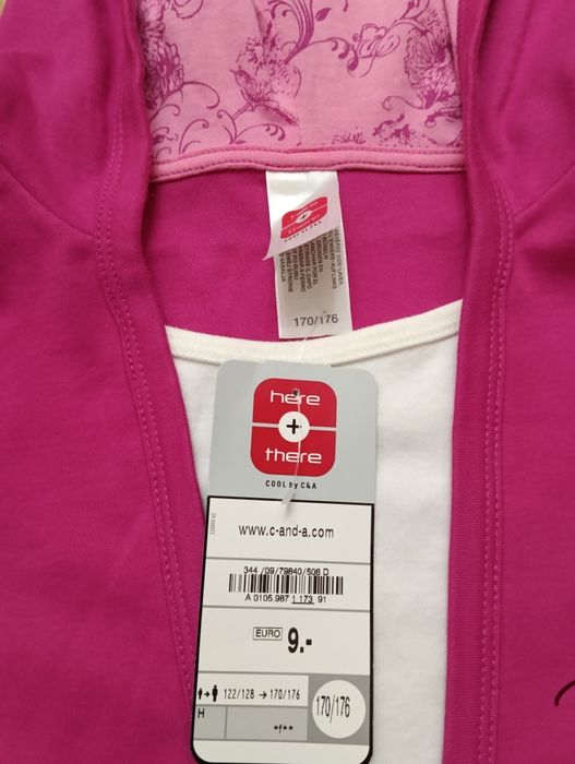 Bluzka z kapturem dla dziewczyny C&A 170/176 z metką