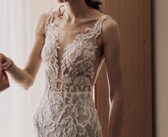 Suknia slubna rybka syrenka pieknie zdobiona koraliki ivory 36 Luxury