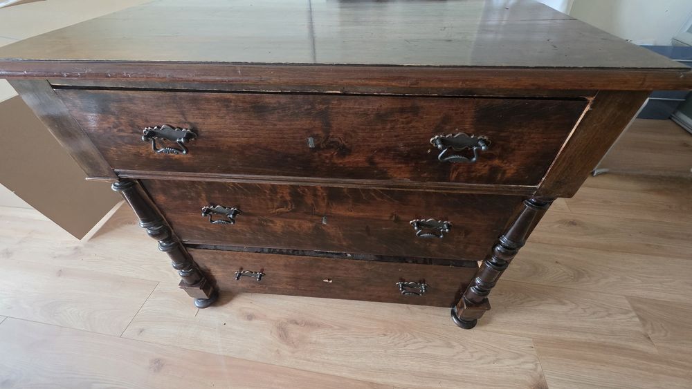 Komoda eklektyczna drewno  antyk Biedermeier