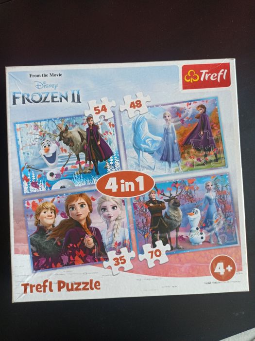 Puzzle Trefl 4w1 – Kraina Lodu 2 / Frozen II (35, 48, 54, 70 elementów)