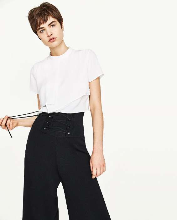 Zara | Top Cropped Branco-Marfim | Tamanho M | Novo C/ etiqueta