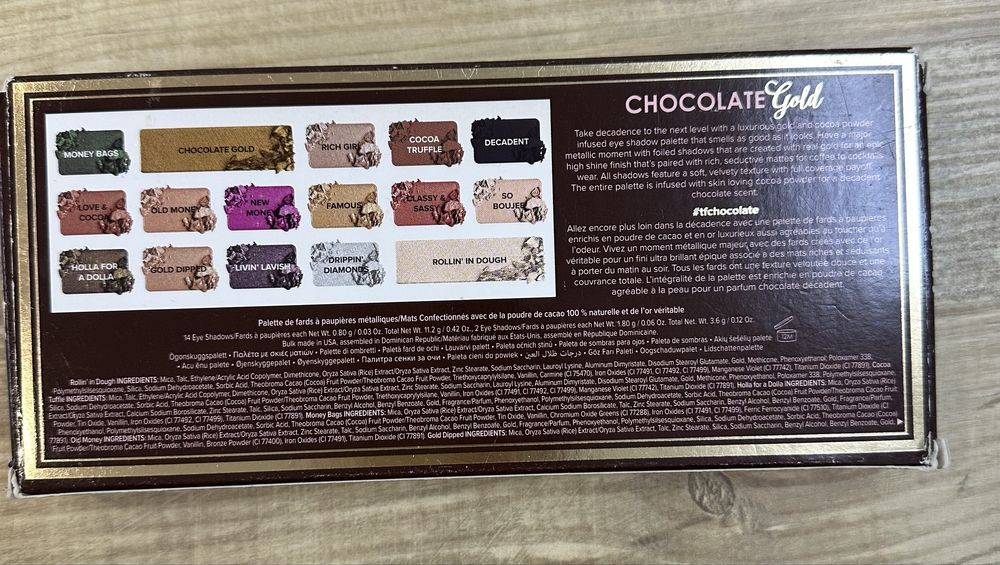 Too Faced Chocolate Gold палетка теней