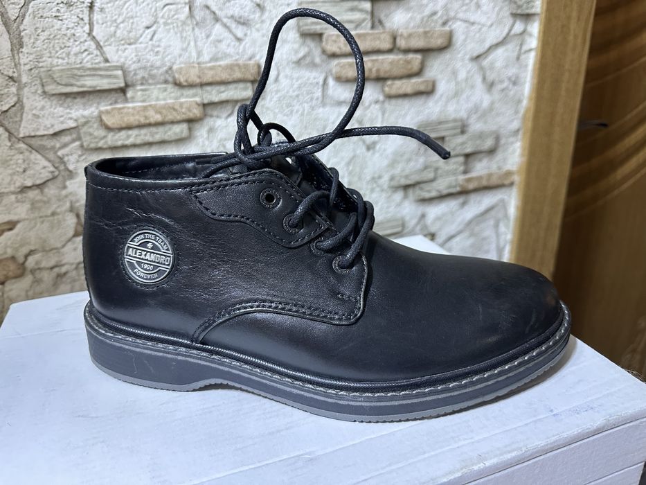 Зимові шкіряні напівботинки