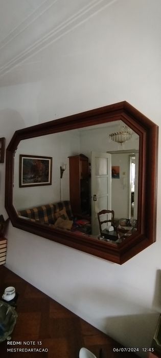 Espelho madeira maciça