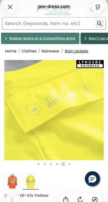 Fato impermeável, alta visiblidade e resistente a fogo