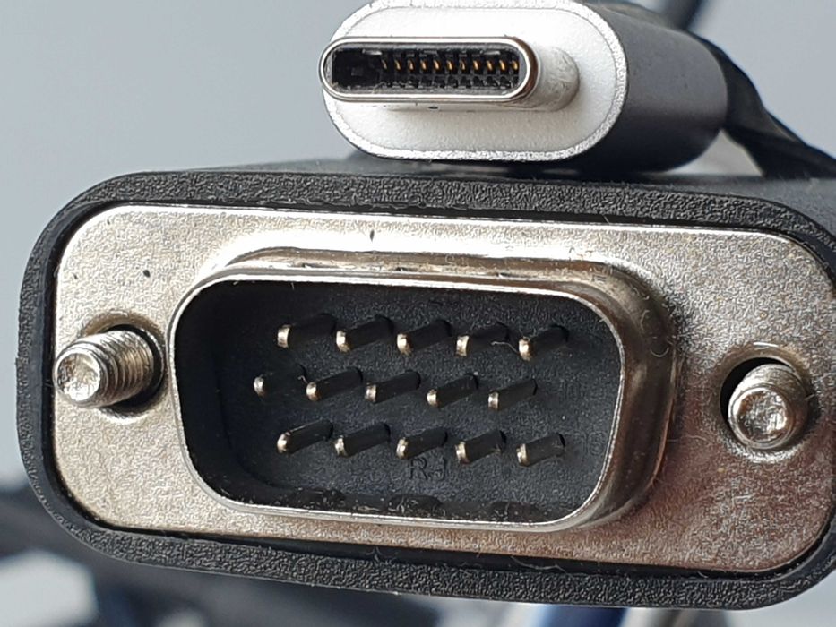 Кабель USB-C  -  VGA  BENFEI (Thunderbolt 3/4), 1080P + VGA кабель Dell 2м