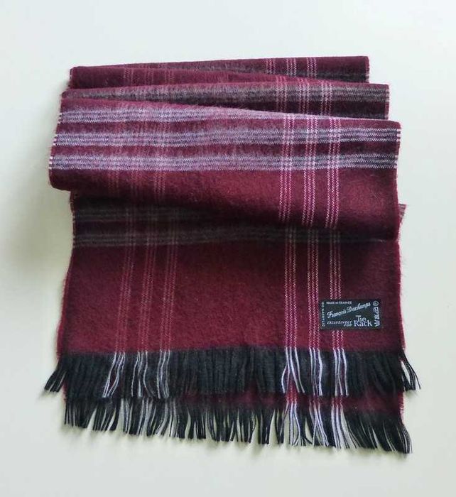 Tie Rack Francois Duchamp elegancki męski szalik w kratkę