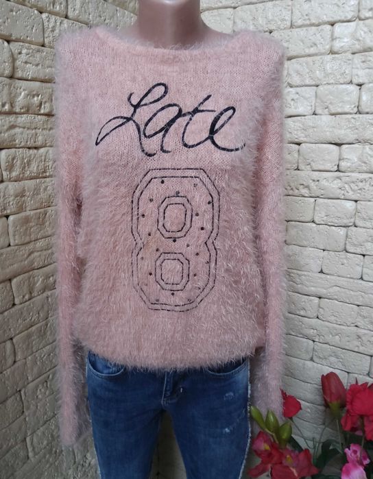 Свитер кофта травка пушистый пудра персик Bershka M/L