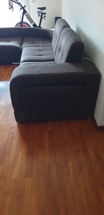 Sofá Castanho com chaise longue