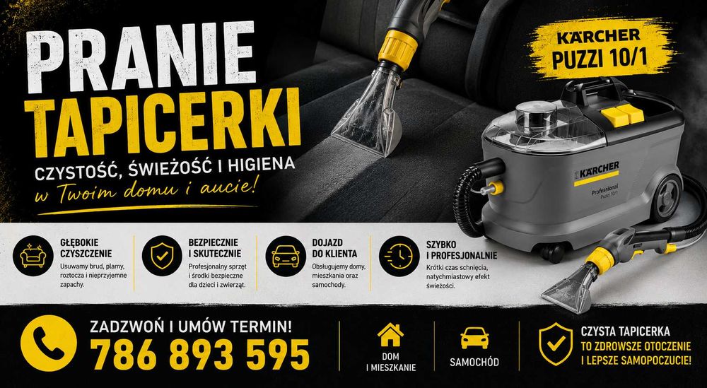 Pranie tapicerki odkurzaczem Karcher