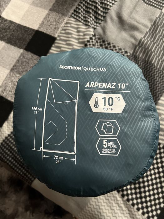 Спальний мішок Decathlon для кемпингу Quechua Arpenaz Turquoise 10"