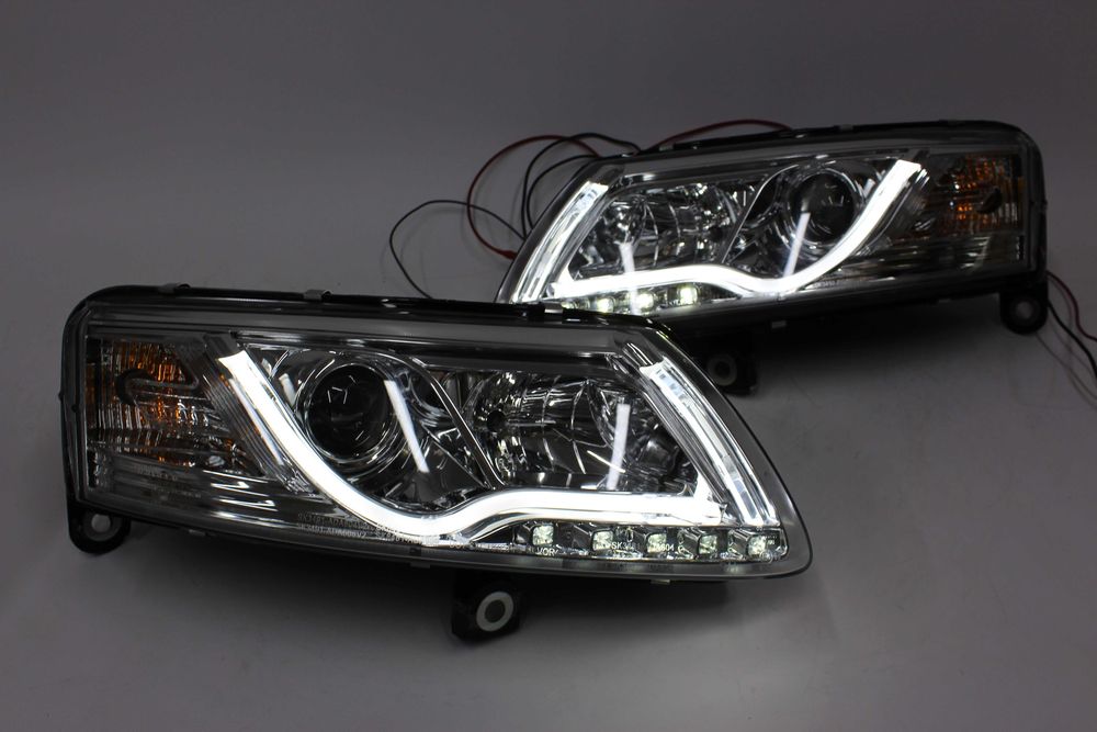 Lampy przednie przód AUDI A6 C6 04-08 XENON D2S DRL LED BAR NEON NOWE