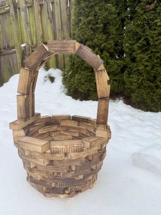 Kosz Donica z drewna klocków