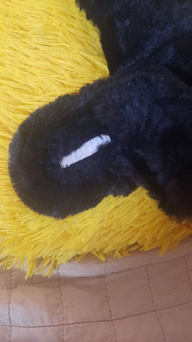 Klapki czarne z futerkiem