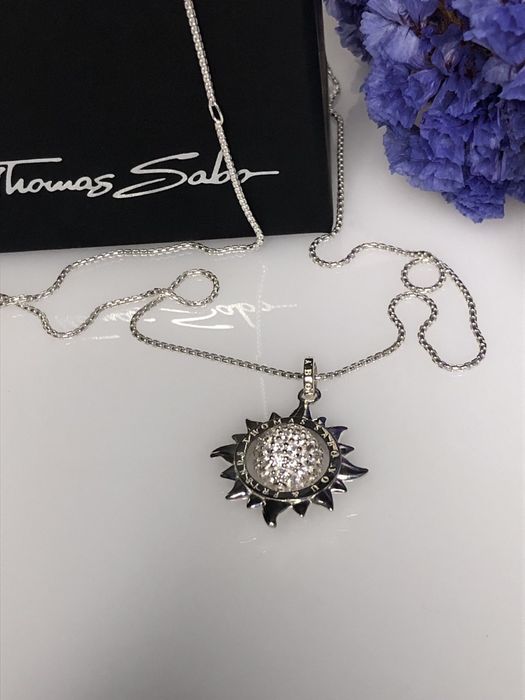 Знижка! Срібна цепочка Thomas Sabo, Сонце, цирконій