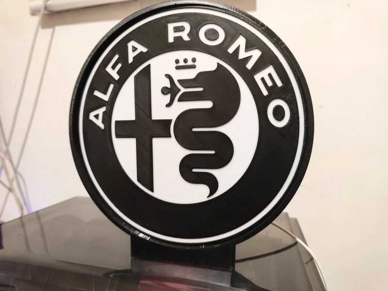 Lightbox Luminaria decorativa Alfa Romeo 2 cores