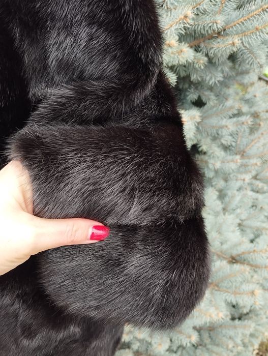 Ог 100, норкова шуба модель автоледі полушубок норковий чорний 42-44-4