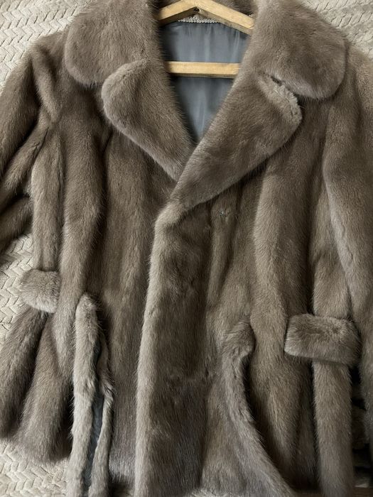 Шуба норковая серая полушубок