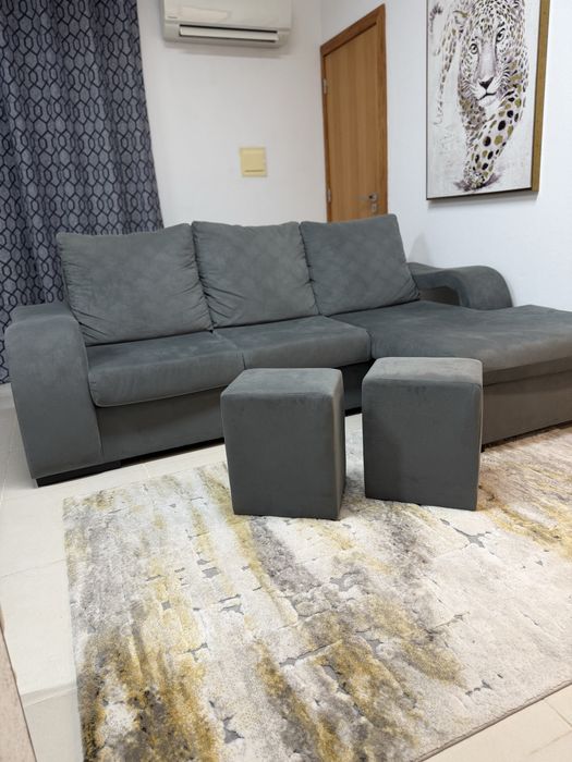 Sofá Chaise Long Cinza