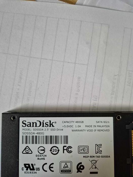 disco ssd plus 2,5" sandisk sata III de 480gb, sem anomalia