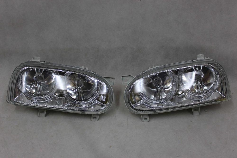 Lampy przednie przód VW GOLF 3 III 91-97 ANGEL EYES RINGI BLACK Czarne