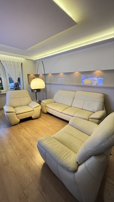 Wypoczynek skorzany aek komplet kanapa 3 plus dwa fotele