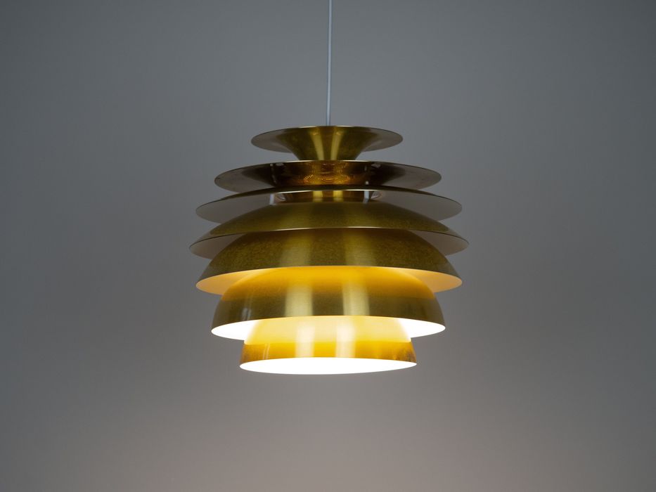 Duńska vintage lampa Barcelona proj. Bent Karlby, Lyfa, lata 60