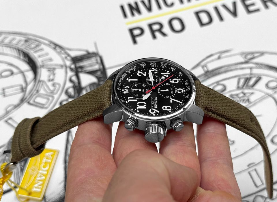 Годинник чоловічий Invicta 1873 Aviator Військовий Military Style 46 мм 100 MT