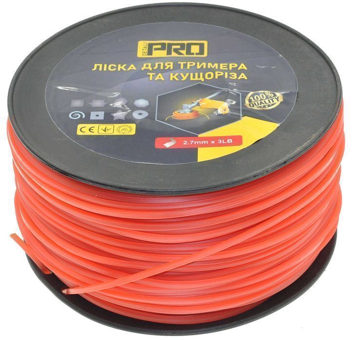 Леска косильная квадрат d2.7 мм 3 LB (187 м), les092