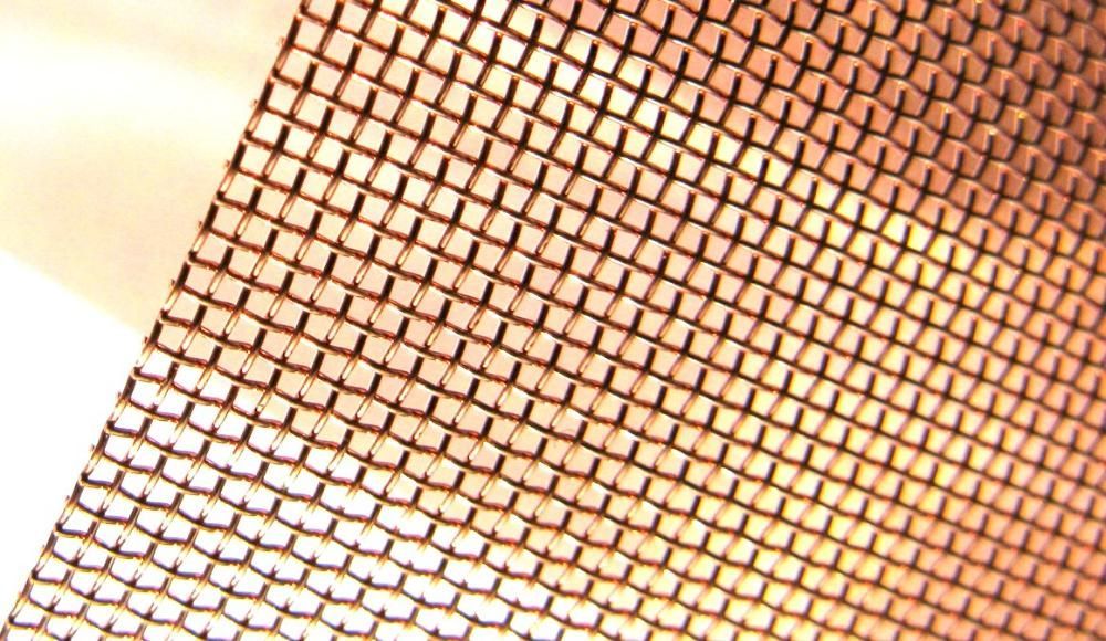 Siatka tkana miedziana  techniczna oczko 1mm x 1mm drut fi 0,5mm 0,5m2