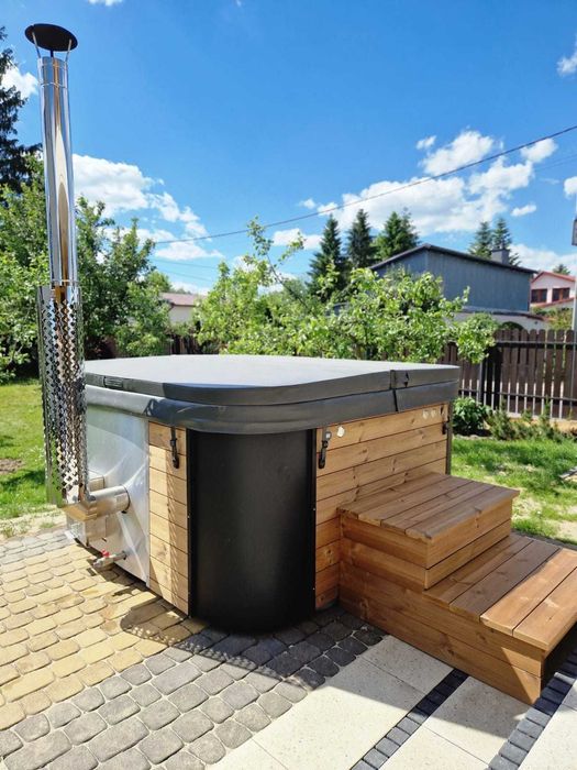 Balia ogrodowa Thermo 203x203 Premium | Jacuzzi ogrodowe | Piec 30kW | Hydromasaż | Producent