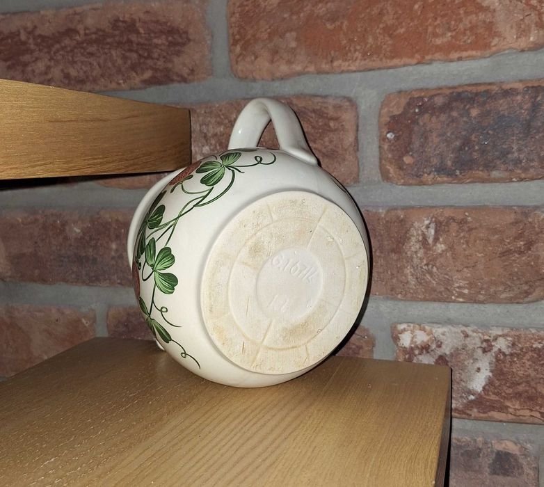 Dzbanek ceramiczny z motywem koniczyny - 1 litr