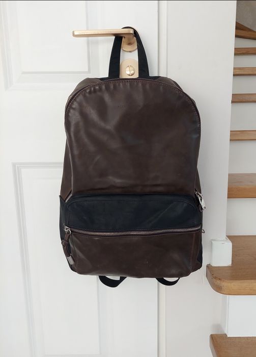 Reserved brązowo czarny męski plecak, eko skóra