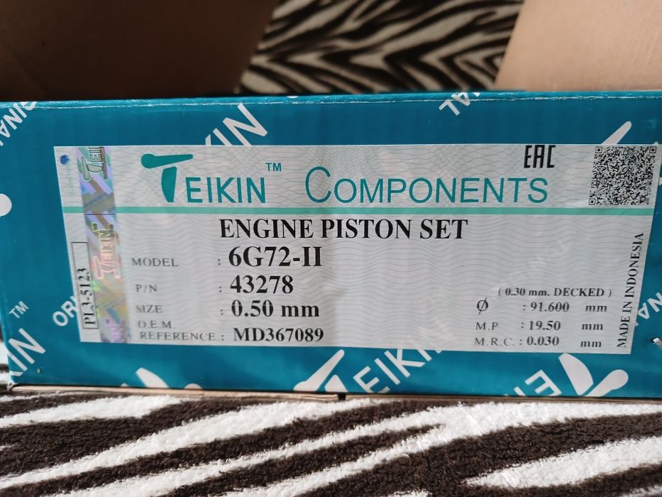 Поршні +0.5mm teikin 43278 на двигун 6g72-2 md367089 mitsubishi