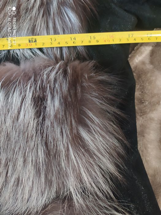 Куртка жилет трансформер  шкіряна з чорнобуркою GUEELA