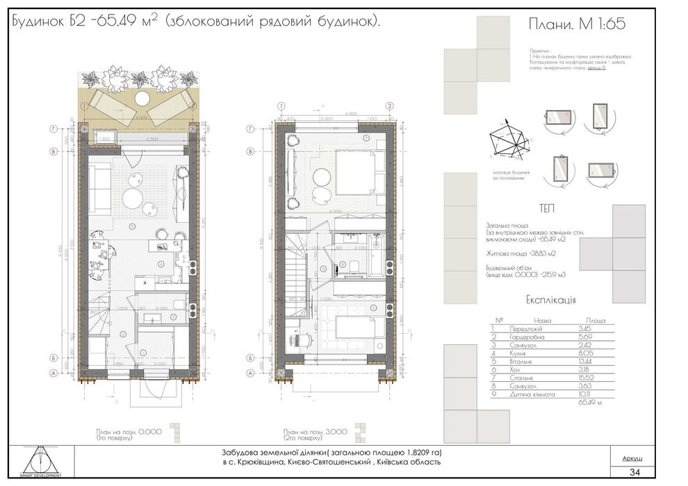 Продам двоповерховий таунхаус 66кв.м.