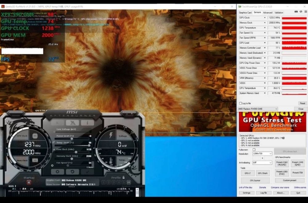 SapphireRx 580-8Gb Nitro+ Любые тесты!Магазин COMPIC