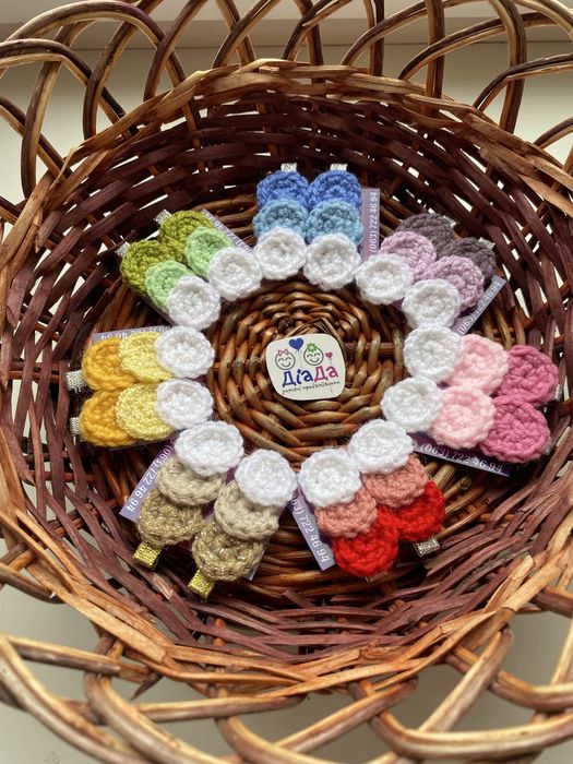 Резинки бантики для волосся (квіти, квіточки, заколки)