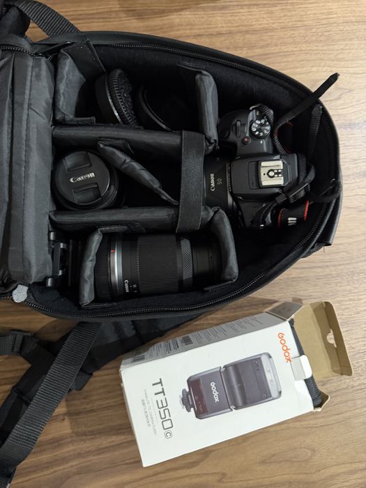 Canon R100 + Lentes + Flash