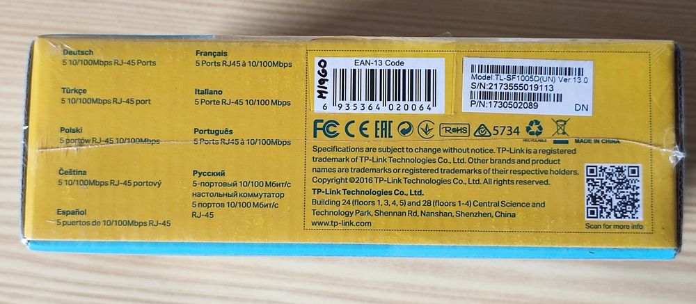 TP-Link TL-SF1005D Desktop Network Switch446842510970071042