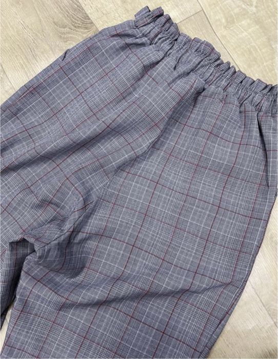 Брюки в клітинку, штани на резинці