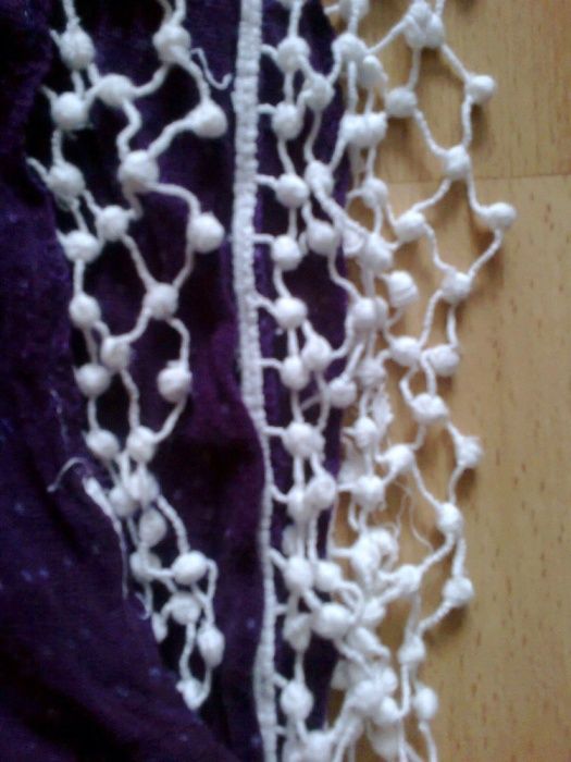 Wiosenno-jesienny fioletowy szalik Stradivarius apaszka chusta chustka